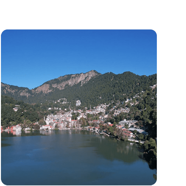 Lake Side View of Hotels in Nainital